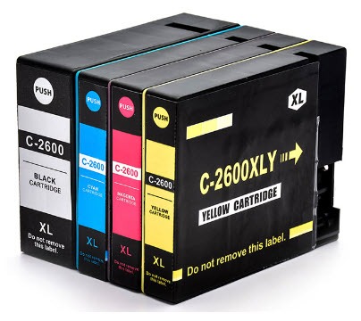 4 Pack PGI-2600XL Ink Cartridges For Canon Printers